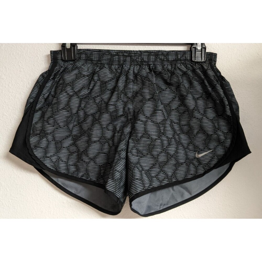 Women's NIKE Black/Gray Abstract Elastic Waist 3.5" Running Shorts Small